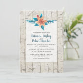 Rustic Wood Floral Waterverf Wedding Kaart (Staand voorkant)