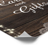 Rustic Wood Floral Wedding Cards en Gifts Poster (Hoek)