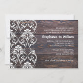 Rustic Wood Floral Wedding Invitation Kaart (Voorkant)