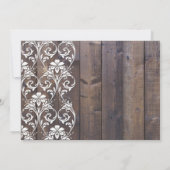 Rustic Wood Floral Wedding Invitation Kaart (Achterkant)