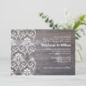 Rustic Wood Floral Wedding Invitation Kaart (Staand voorkant)