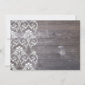 Rustic Wood Floral Wedding Invitation Kaart (Achterkant)