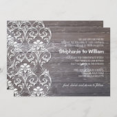Rustic Wood Floral Wedding Invitation Kaart (Voorkant / Achterkant)