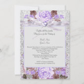 Rustic Wood Floral Wedding Lavender Lace 2 Kaart (Achterkant)