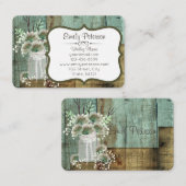 Rustic Wood & Floral Wedding Planner Visitekaartje (Voorkant / Achterkant)