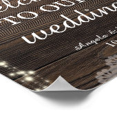 Rustic Wood Floral Welcome Wedding Sign Poster (Hoek)