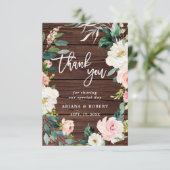 Rustic Wood Floral Wreatfoto Hartelijk dank Bedankkaart (Staand voorkant)