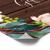 Rustic Wood Floral Wreath Wedding Cards & Gifts Poster (Hoek)