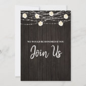 ** Rustic Wood Flower Lights Rozen Baby shower Kaart (Achterkant)