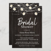 ** Rustic Wood Flower Lights Rozen Vrijgezellenfee Kaart (Voorkant / Achterkant)