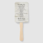 Rustic Wood Flowers String Lights Wedding Programs Handwaaier (Achterkant)