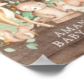 Rustic Wood Forest Animals Welcome Baby shower Poster (Hoek)