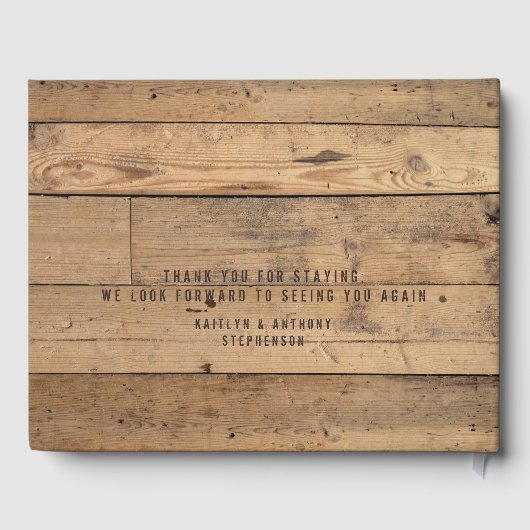 Rustic Wood Forest Trees Foto gepersonaliseerd Gastenboek (Achterkant)