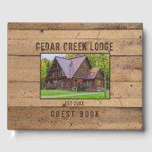 Rustic Wood Forest Trees Foto gepersonaliseerd Gastenboek (Voorkant)
