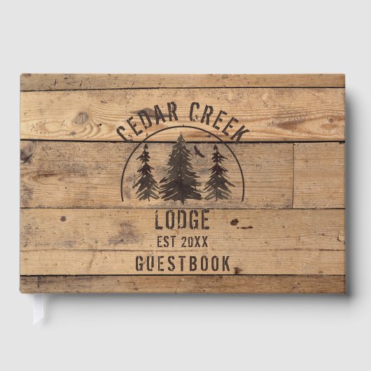Rustic Wood Forest Trees Personalized Gastenboek (Voorkant)