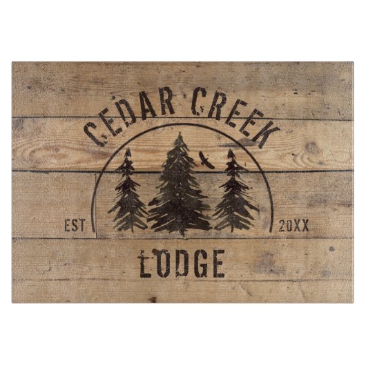 Rustic Wood Forest Trees Personalized Snijplank (Voorkant)