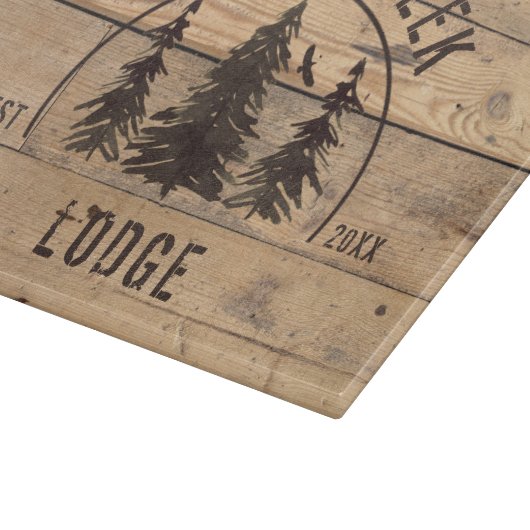 Rustic Wood Forest Trees Personalized Snijplank (Hoek)
