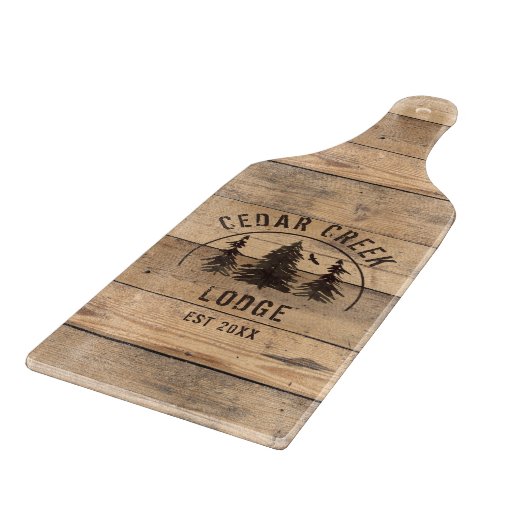 Rustic Wood Forest Trees Personalized Snijplank (Hoek)