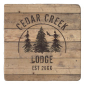 Rustic Wood Forest Trees Personalized Trivet (Voorkant)