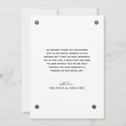 Rustic Wood Foto bruiloft Hartelijk dank Bedankkaart (Achterkant)