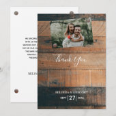 Rustic Wood Foto bruiloft Hartelijk dank Bedankkaart (Voorkant / Achterkant)