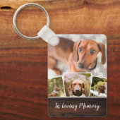Rustic Wood Foto Collage Pet Memorial Sleutelhanger (Voorkant)