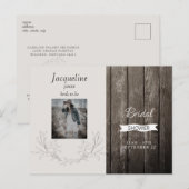 Rustic Wood Foto neutraal Vrijgezellenfeest Uitnodiging Briefkaart (Voorkant / Achterkant)