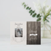 Rustic Wood Foto neutraal Vrijgezellenfeest Uitnodiging Briefkaart (Staand voorkant)