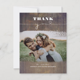 Rustic Wood Foto overlay Weddenschap Hartelijk dan Bedankkaart