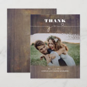 Rustic Wood Foto overlay Weddenschap Hartelijk dan Bedankkaart (Voorkant / Achterkant)