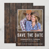 Rustic Wood Foto slaat de datum op (Voorkant / Achterkant)