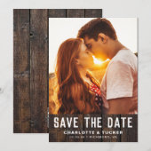 Rustic Wood Foto slaat de datum op (Voorkant / Achterkant)