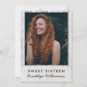 Rustic Wood Foto Sweet 16 Verjaardag Uitnodiging (Voorkant)