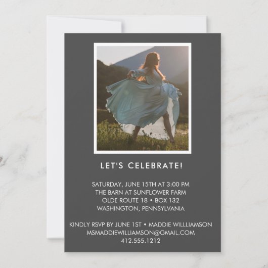 Rustic Wood Foto Sweet 16 Verjaardag Uitnodiging (Achterkant)