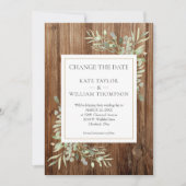 Rustic Wood Foto verandert de datum waarop Greener Save The Date (Voorkant)