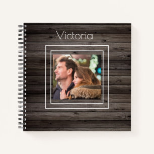 Rustic Wood Fotonaam Land Notitieboek