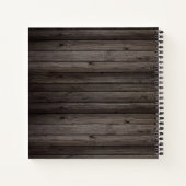 Rustic Wood Fotonaam Land Notitieboek (Achterkant)