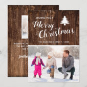 Rustic Wood | Foto's voor Kerstmis 2 Feestdagenkaart (Voorkant / Achterkant)