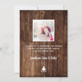 Rustic Wood | Foto's voor Kerstmis 2 Feestdagenkaart (Achterkant)