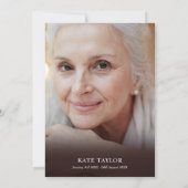 Rustic Wood Funeral Celebration of Life Photo Kaart (Achterkant)