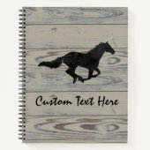 Rustic Wood Galloping Horse Silhouette Notitieboek (Voorkant)
