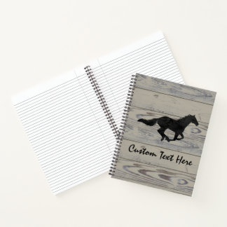 Rustic Wood Galloping Horse Silhouette Notitieboek