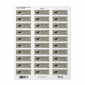 Rustic Wood Galloping Horse Waterverf Silhouette Etiket (Full Sheet)
