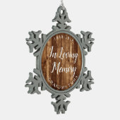 Rustic Wood Gedateerd Gepersonaliseerd Memorial Tin Sneeuwvlok Ornament (Links)