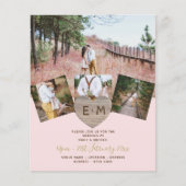 Rustic Wood gegraveerd Heart PHOTO COLLAGE Invitat (Voorkant)
