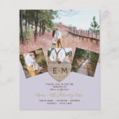 Rustic Wood gegraveerd Heart PHOTO COLLAGE Invitat Flyer (Voorkant)
