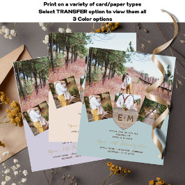 Rustic Wood gegraveerd Heart PHOTO COLLAGE Invitat Flyer