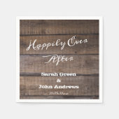 Rustic Wood gelukkig nooit na een rustige bruiloft Servet (Voorkant)