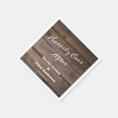 Rustic Wood gelukkig nooit na een rustige bruiloft Servet (Hoek)