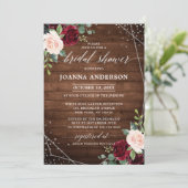 Rustic Wood Geometric Burgundy Vrijgezellenfeest Kaart (Staand voorkant)